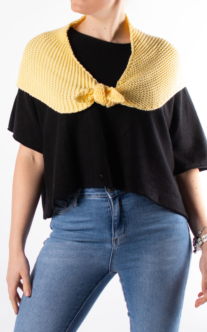 Knitted Triangle Scarf | Yellow