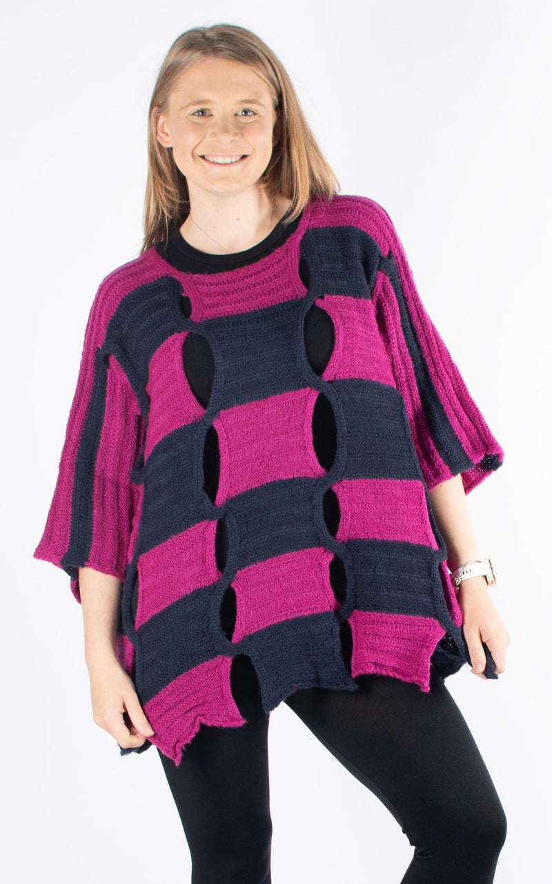 Knitwear | Chequered Shred | Purple & Navy