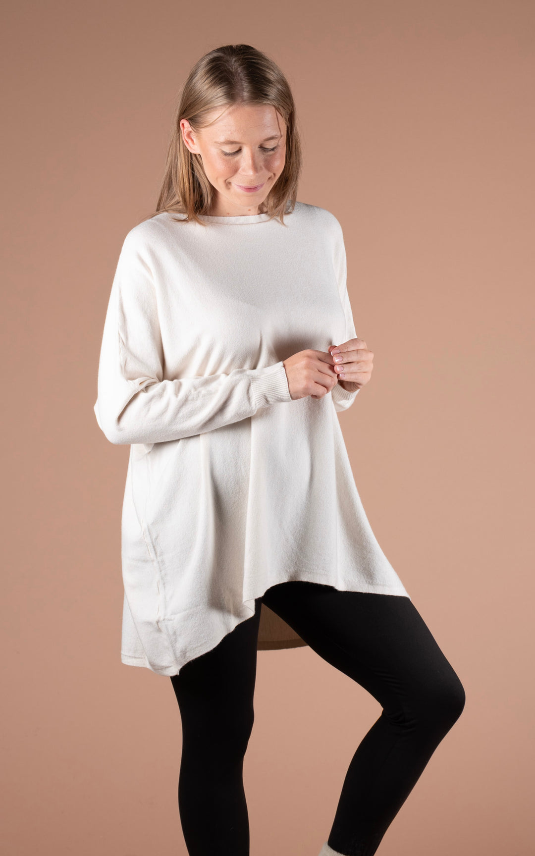 Kori Button Back Top | Beige