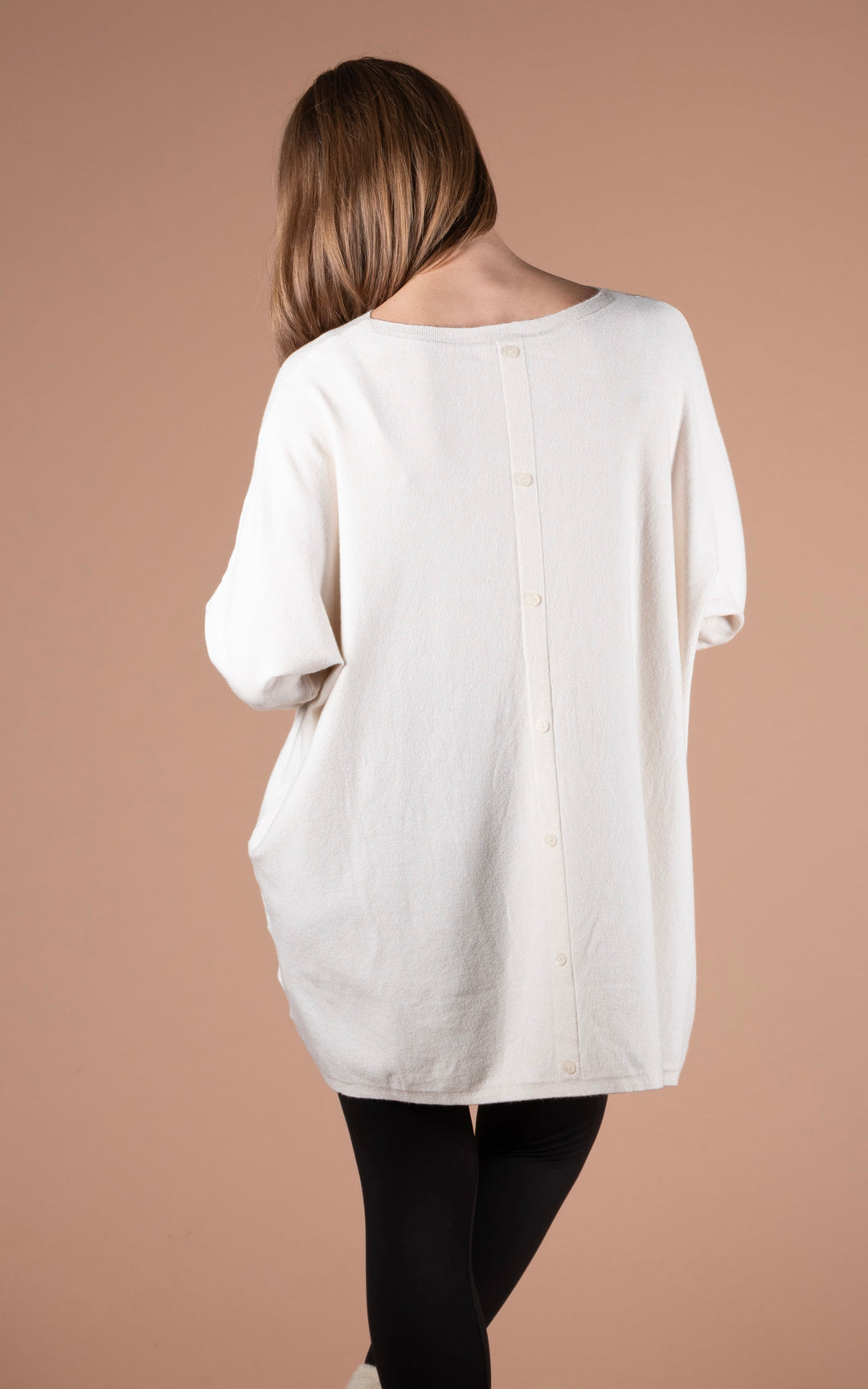 Kori Button Back Top | Beige