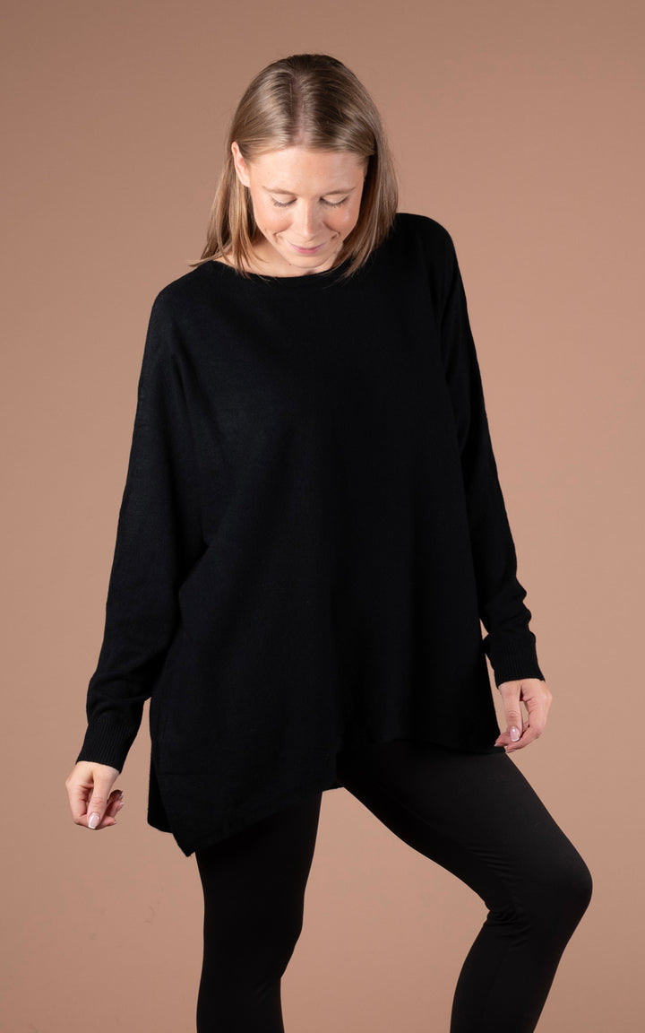 Kori Button Back Top | Black