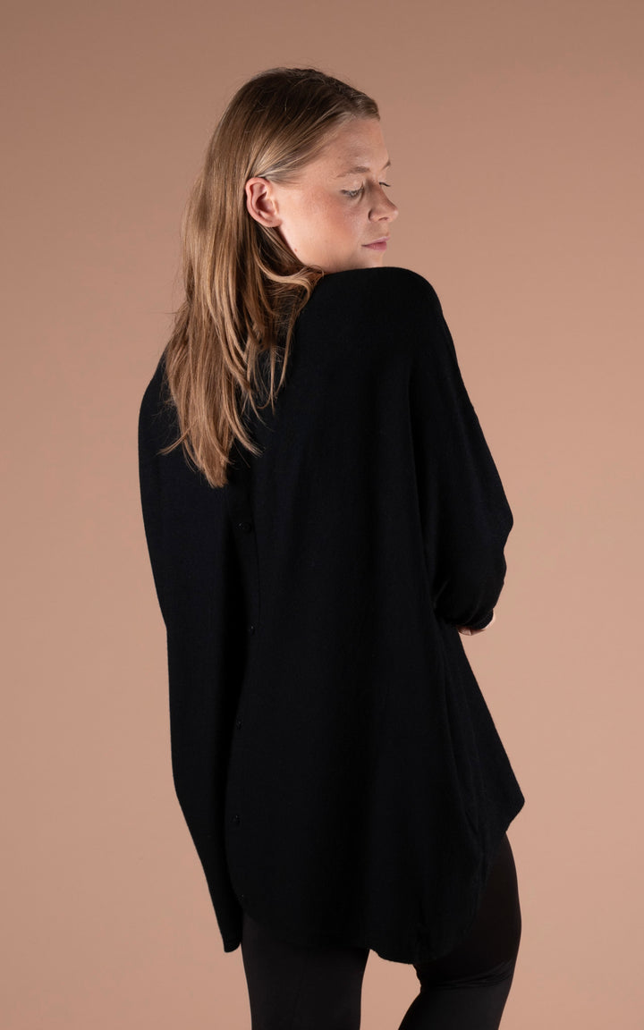 Kori Button Back Top | Black