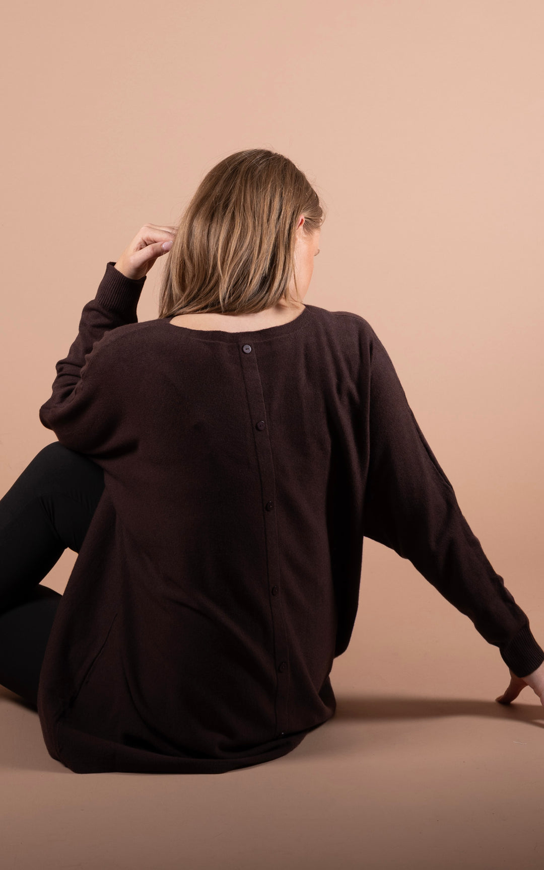 Kori Button Back Top | Chocolate