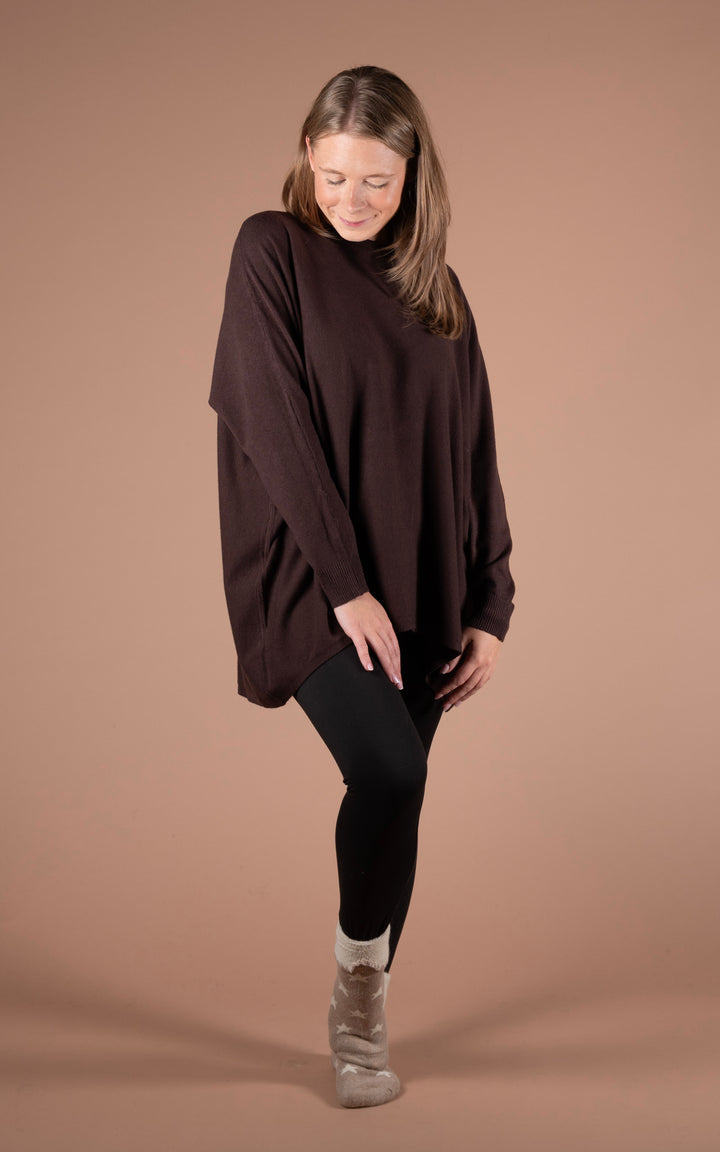 Kori Button Back Top | Chocolate