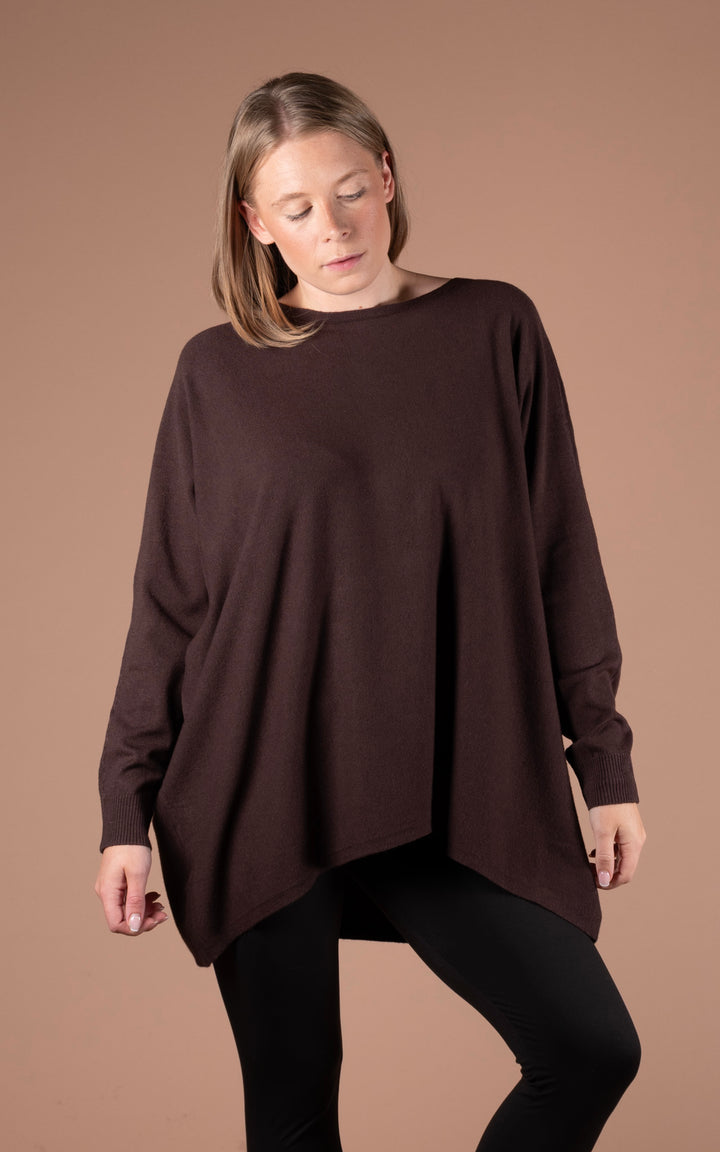 Kori Button Back Top | Chocolate