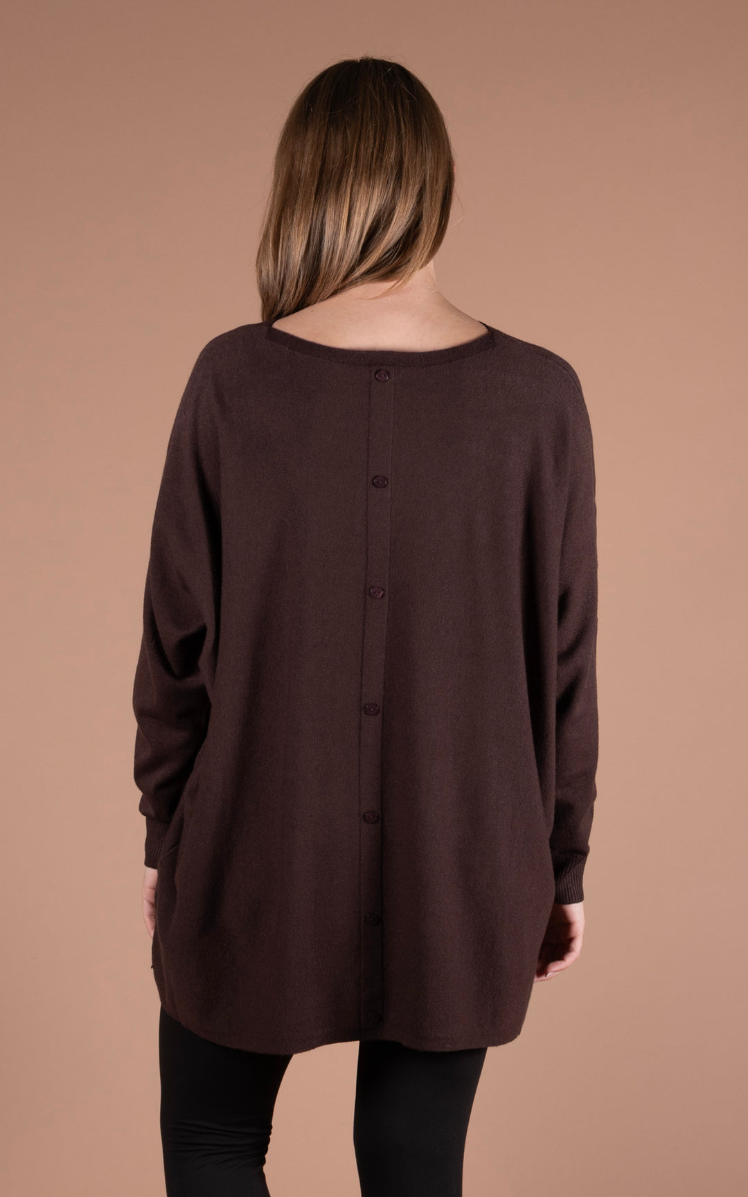 Kori Button Back Top | Chocolate