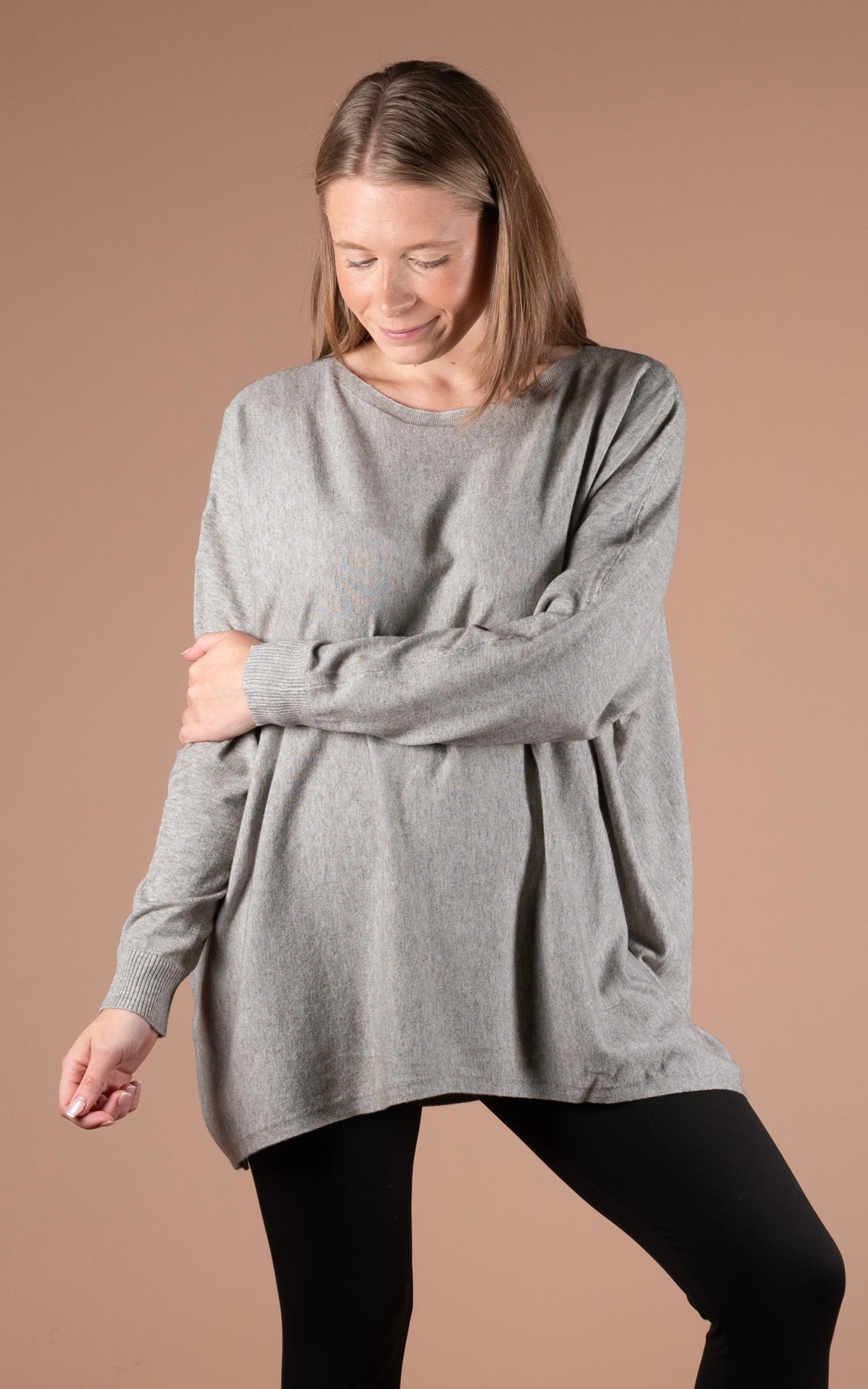 Kori Button Back Top | Grey