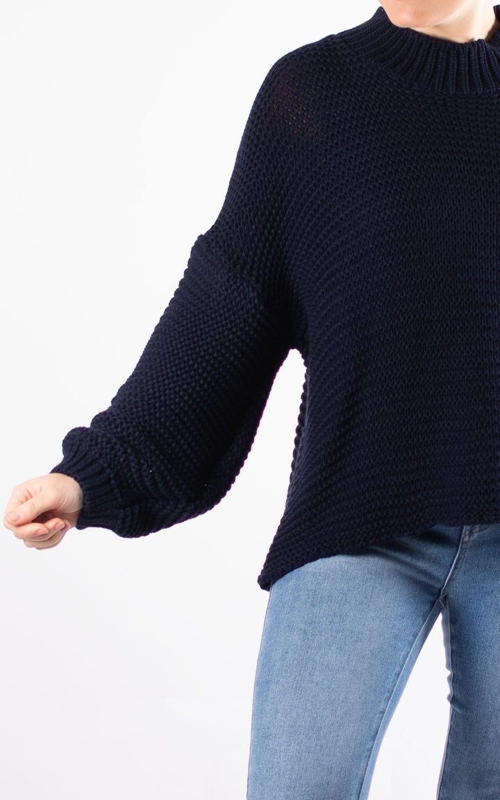 Kyra High Neck Jumper | Navy