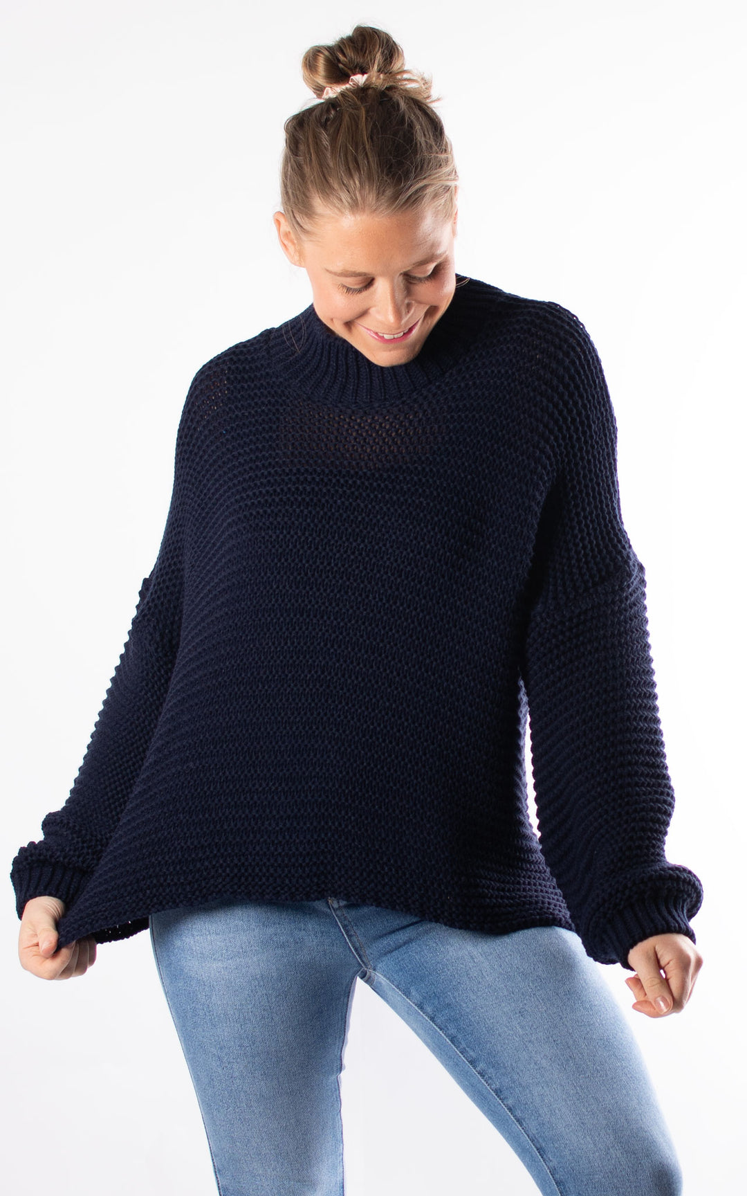 Kyra High Neck Jumper | Navy