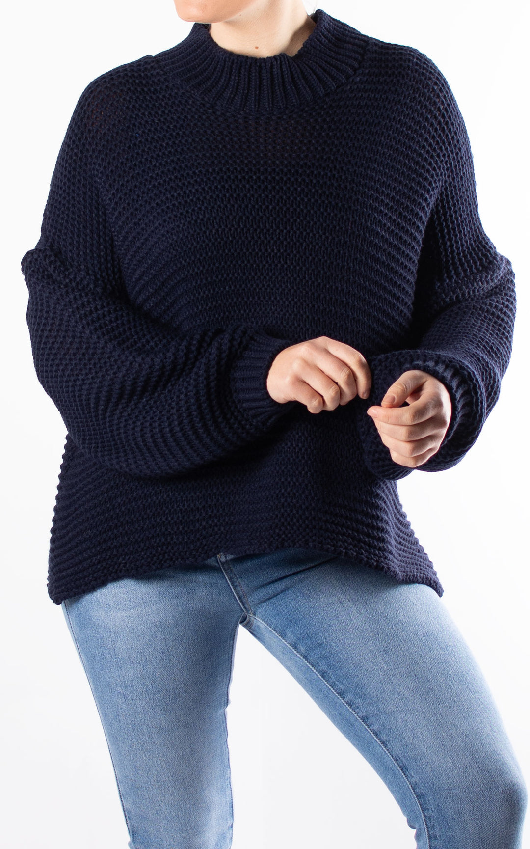 Kyra High Neck Jumper | Navy