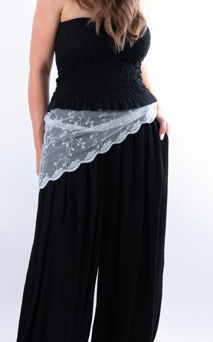 Lace Floral Scarf | Blue