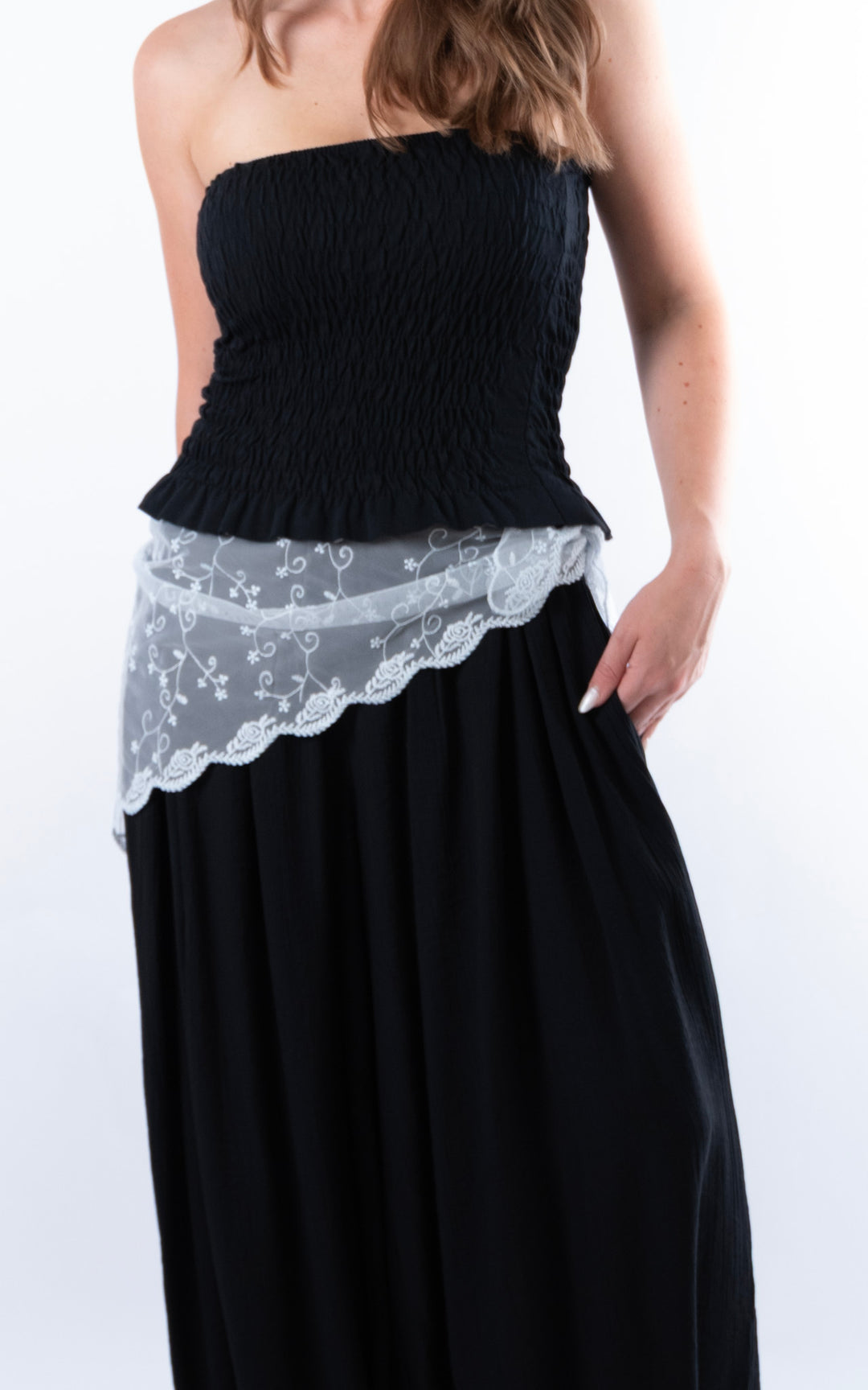 Lace Floral Scarf | Blue