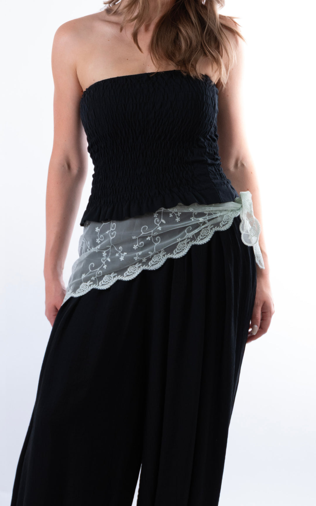 Lace Floral Scarf | Mint