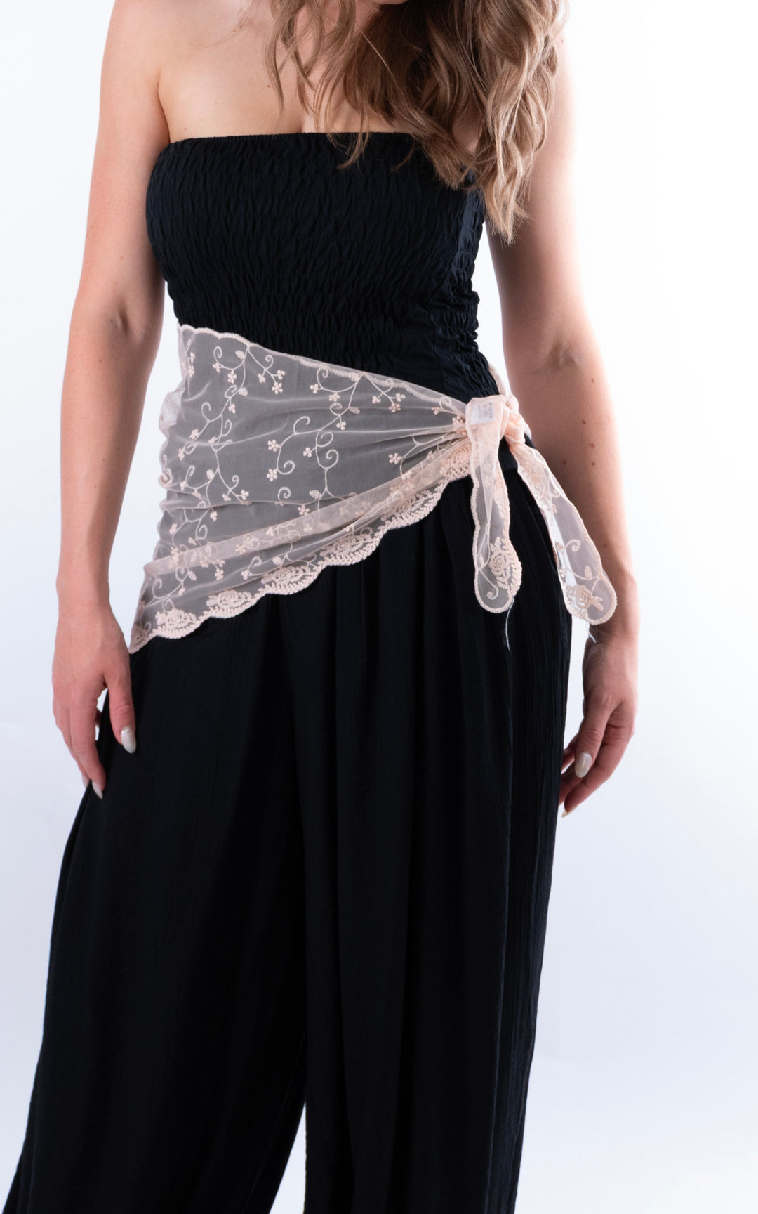 Lace Floral Scarf | Pink