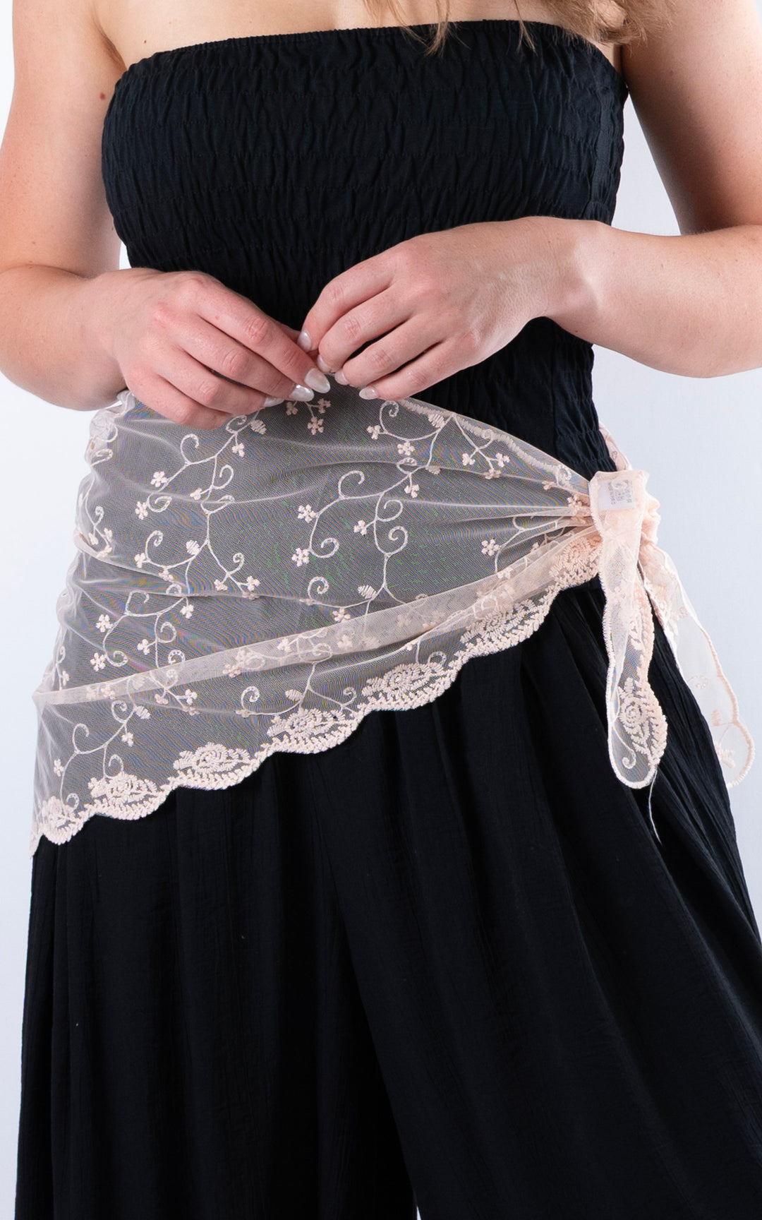 Lace Floral Scarf | Pink