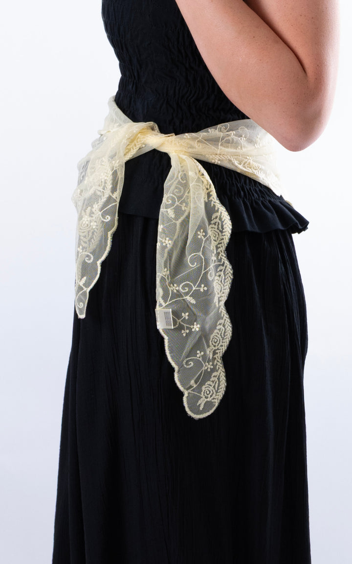 Lace Floral Scarf | Yellow