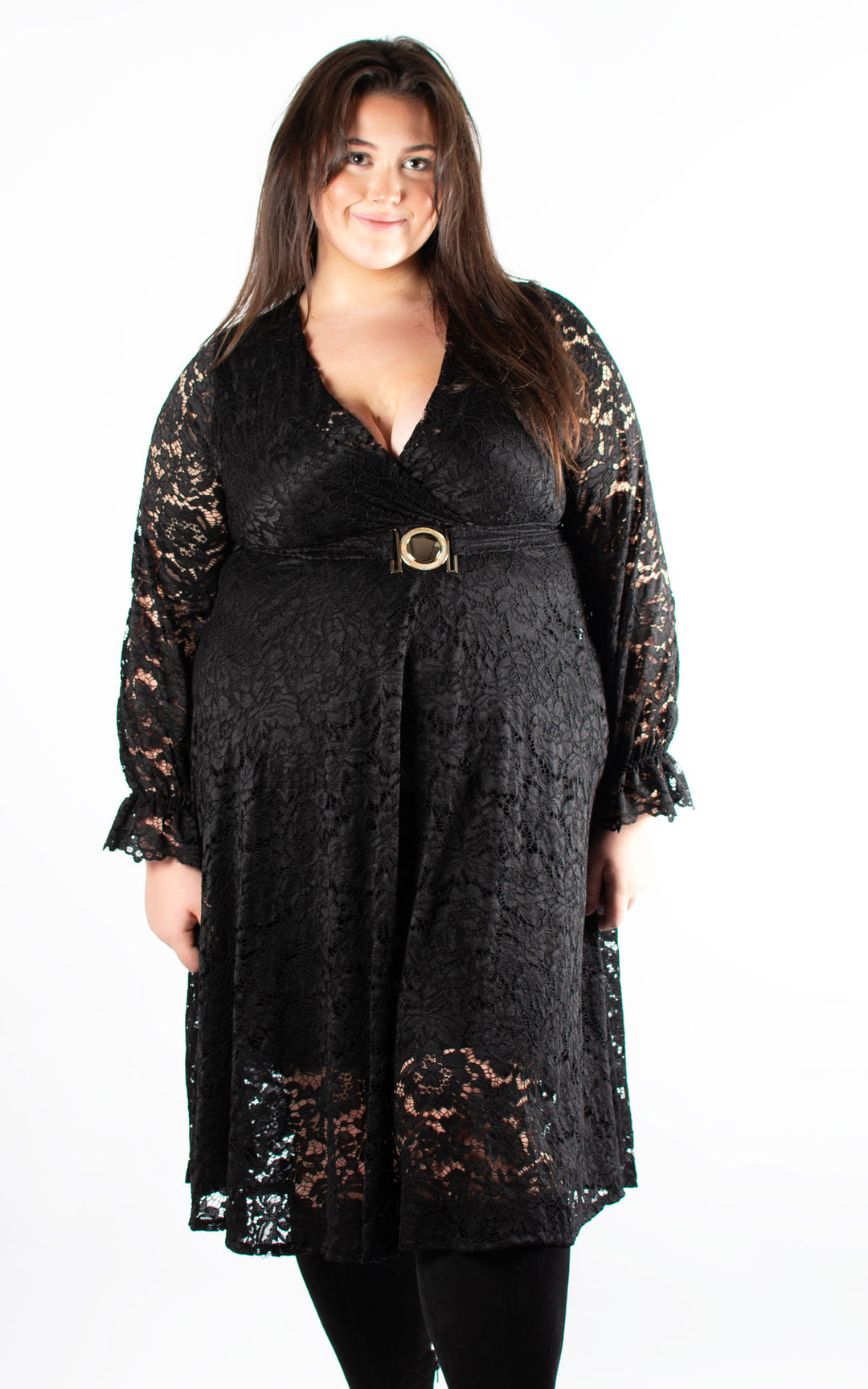Lace Wrap Dress | Black