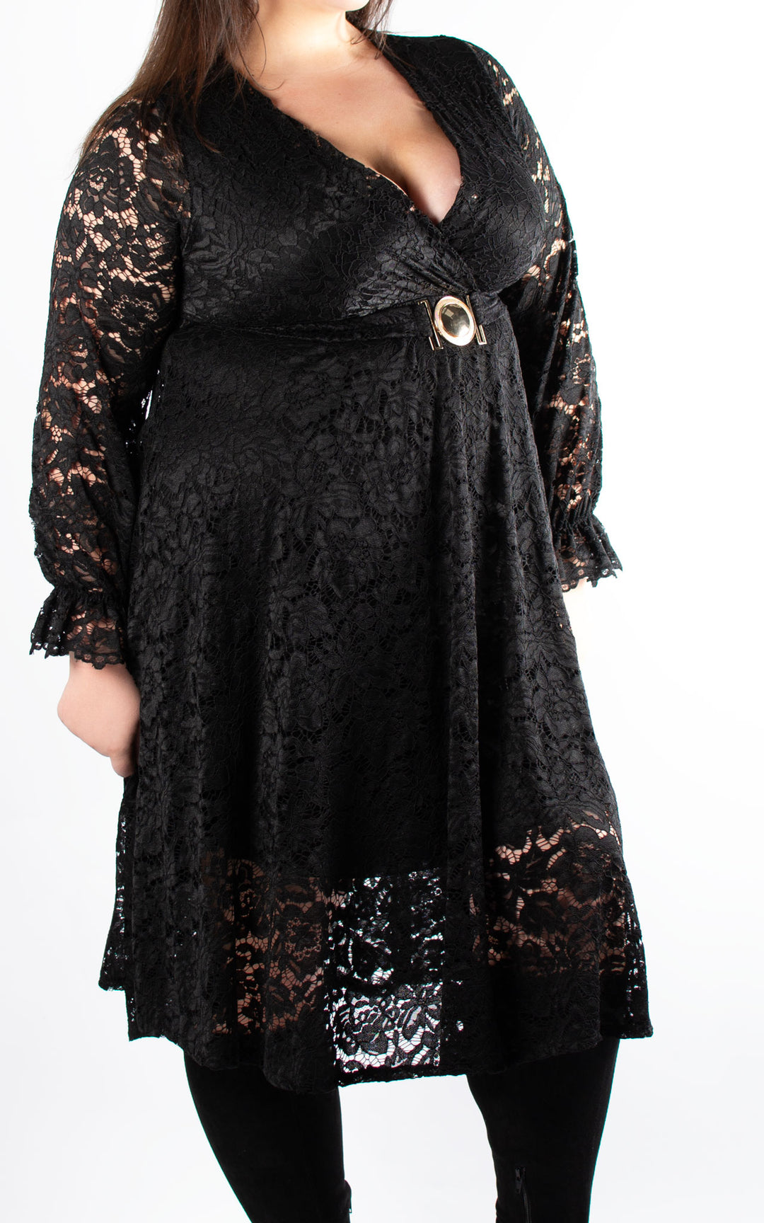 Lace Wrap Dress | Black