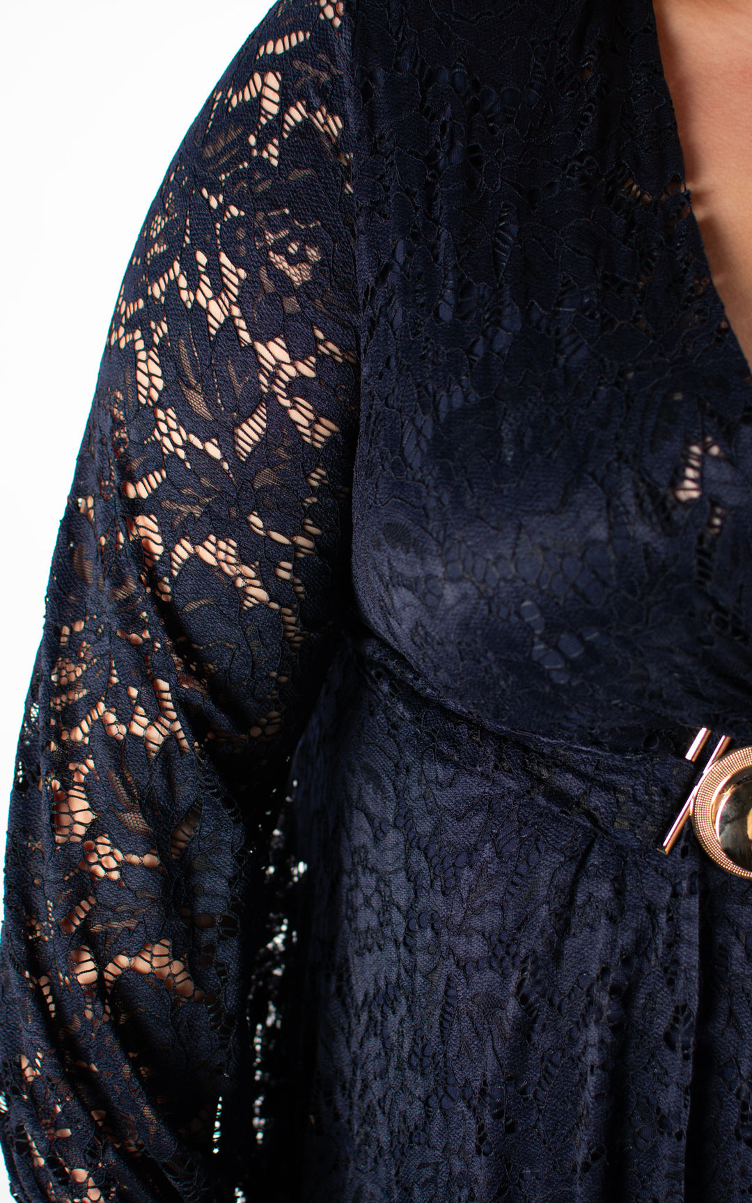 Lace Wrap Dress | Navy