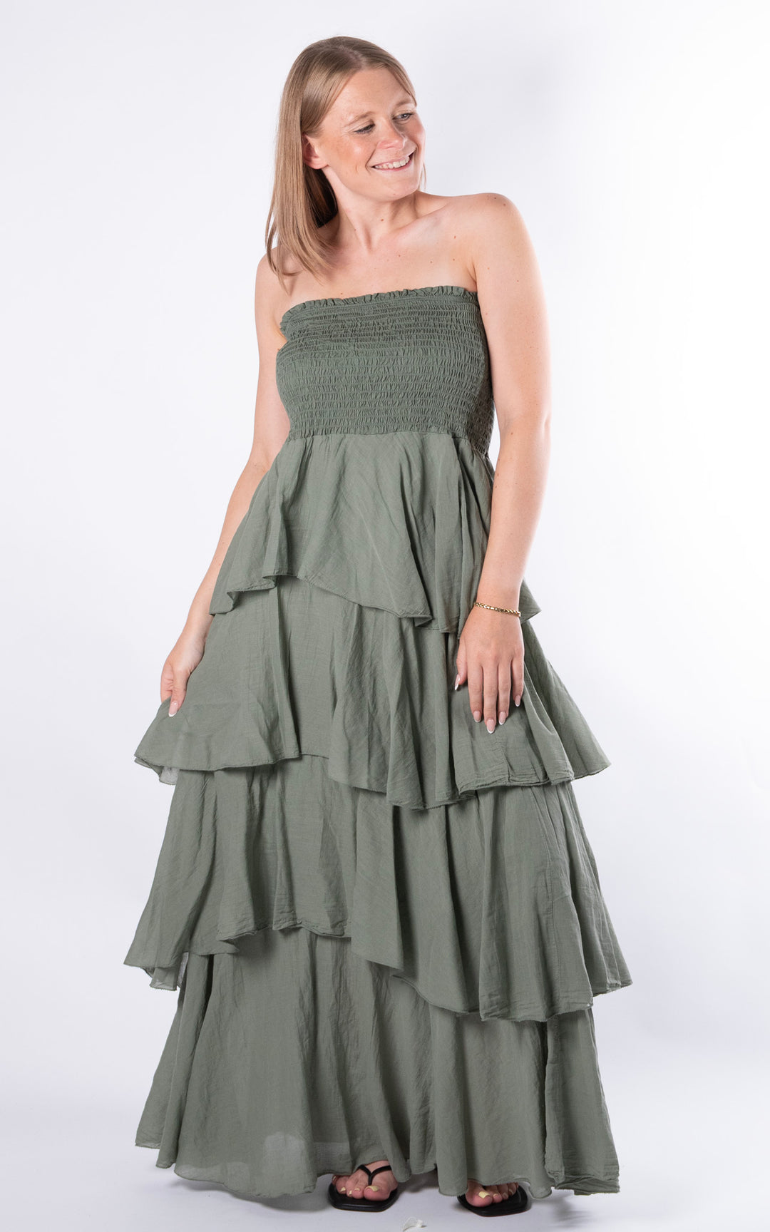 Lara Layered Dress | Khaki