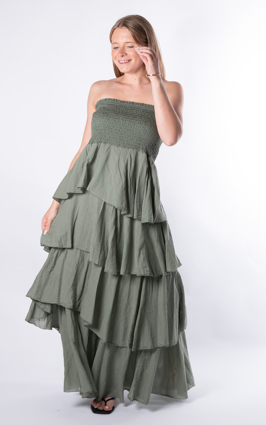 Lara Layered Dress | Khaki