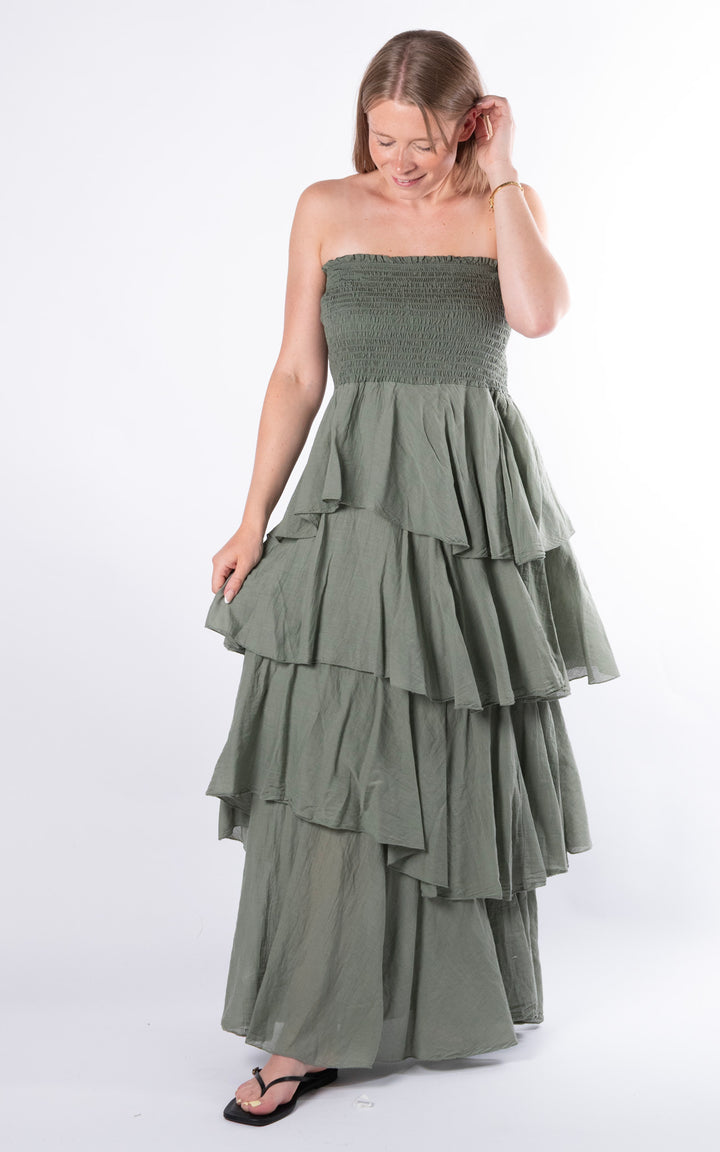 Lara Layered Dress | Khaki
