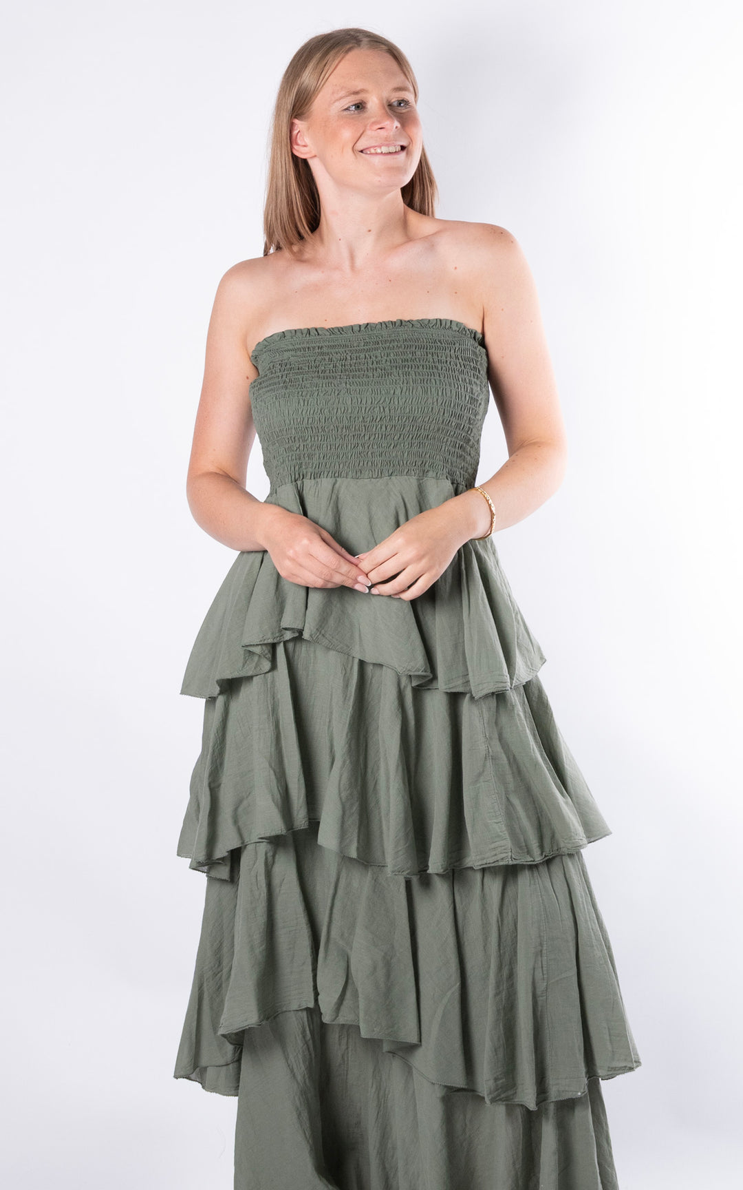 Lara Layered Dress | Khaki