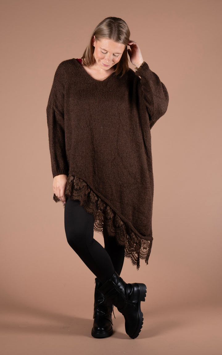 Laurel Asymmetric Jumper | Chocolate