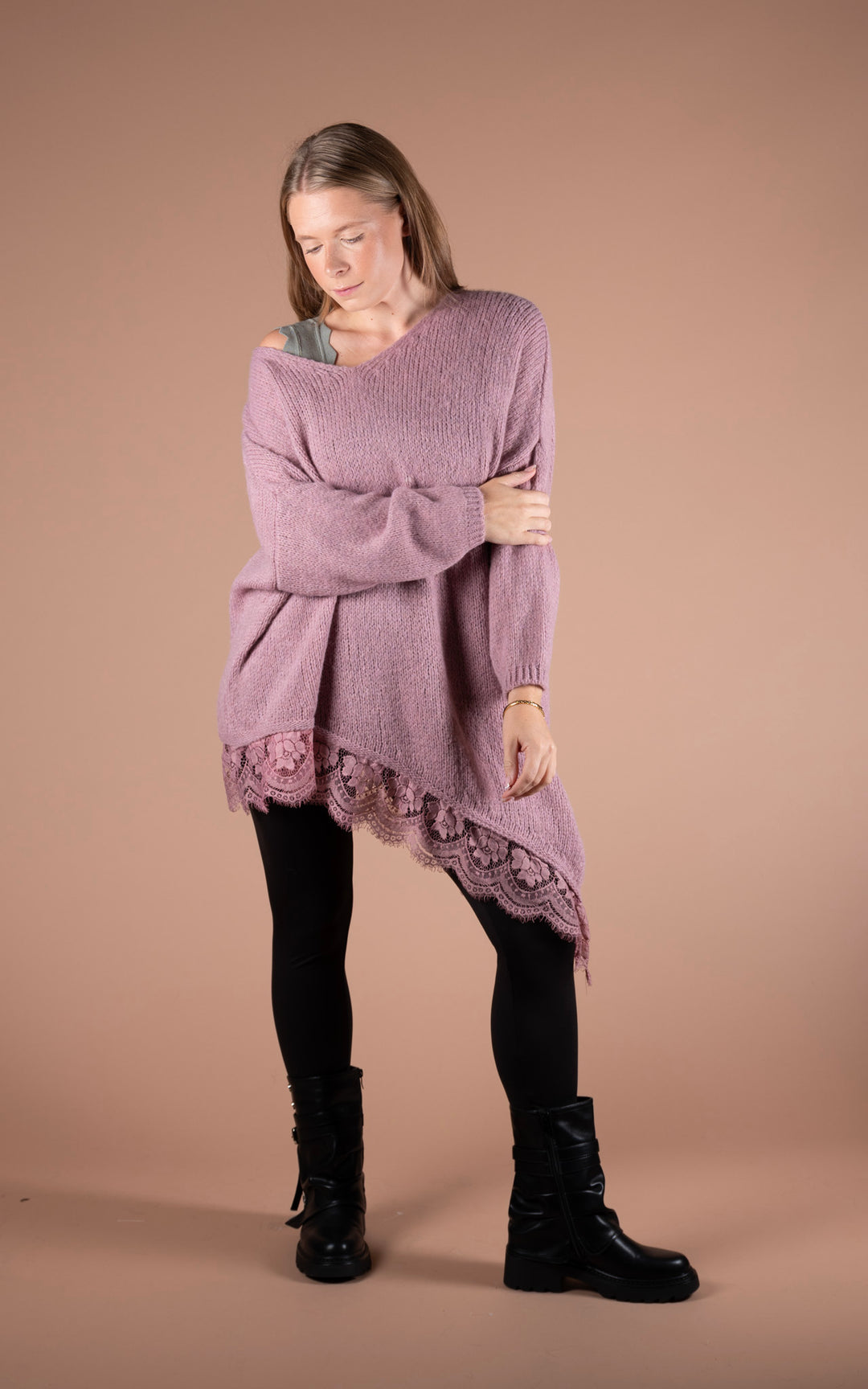 Laurel Asymmetric Jumper | Mauve