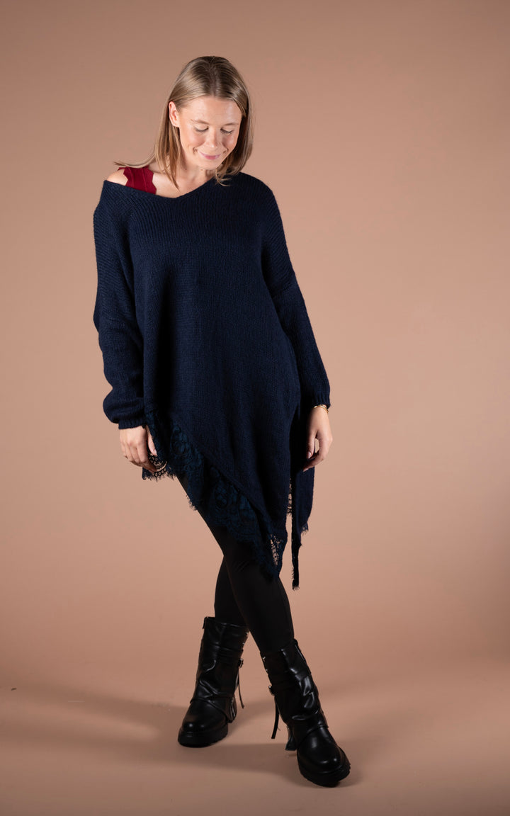 Laurel Asymmetric Jumper | Navy