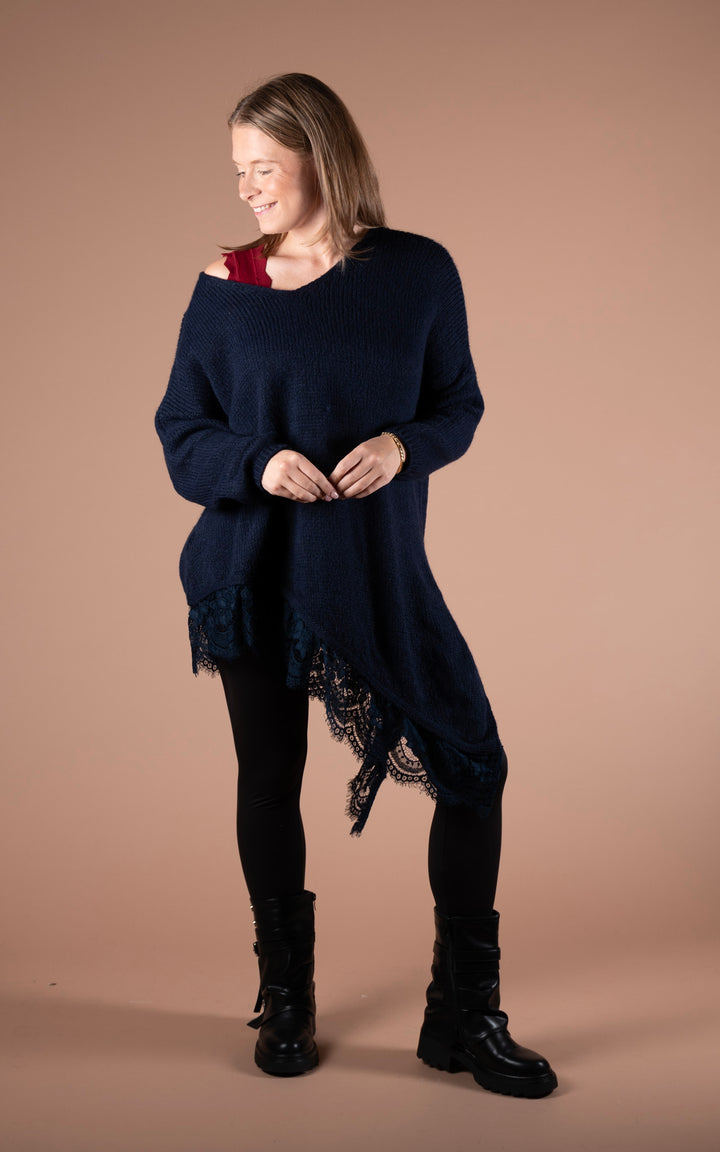 Laurel Asymmetric Jumper | Navy