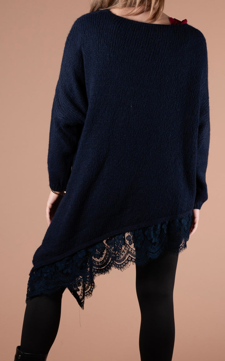 Laurel Asymmetric Jumper | Navy
