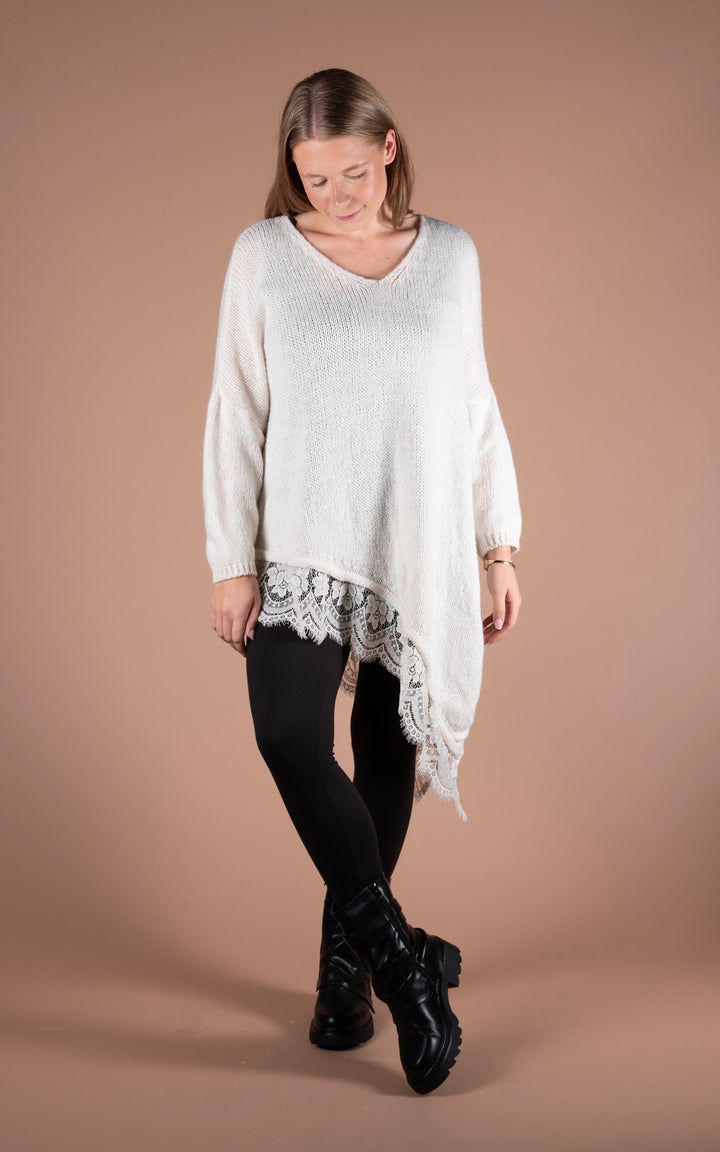 Laurel Asymmetric Jumper | White