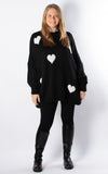 Layla Heart Jumper | Black