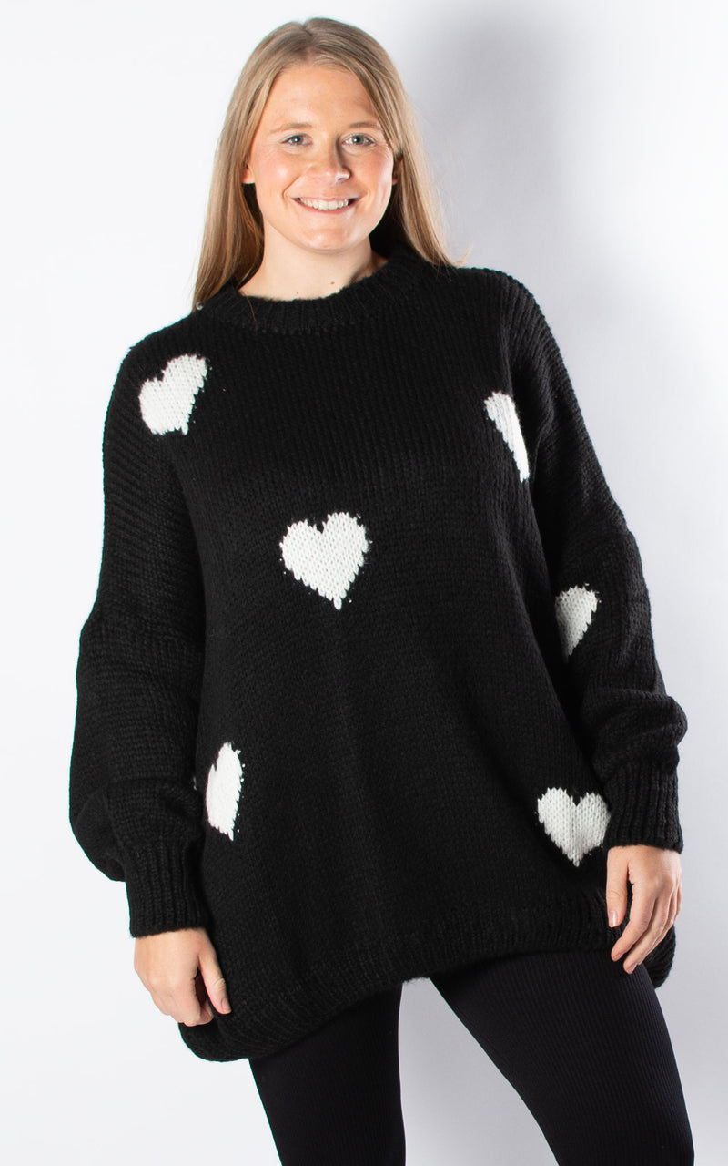 Layla Heart Jumper | Black