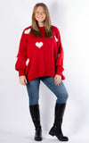 Layla Heart Jumper | Red