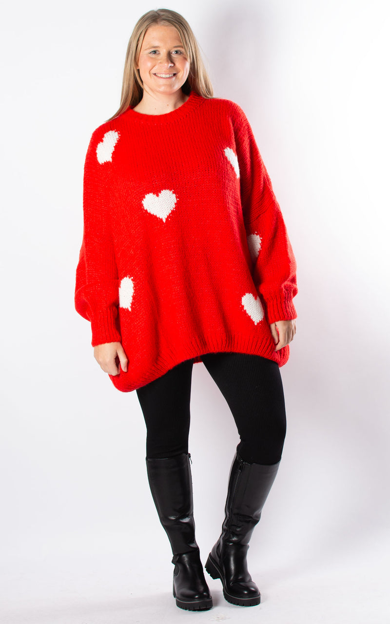 Layla Heart Jumper | Red