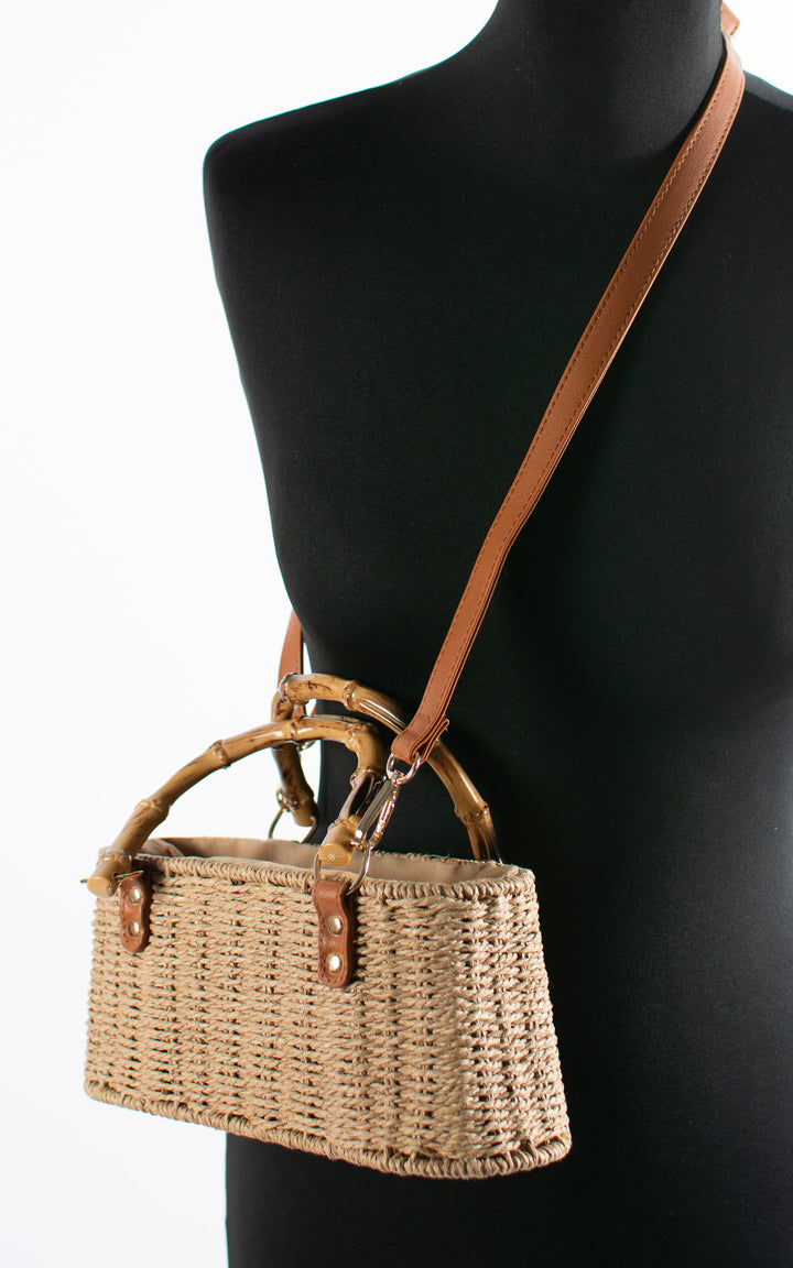 Leah Mini Woven Bag | Tan