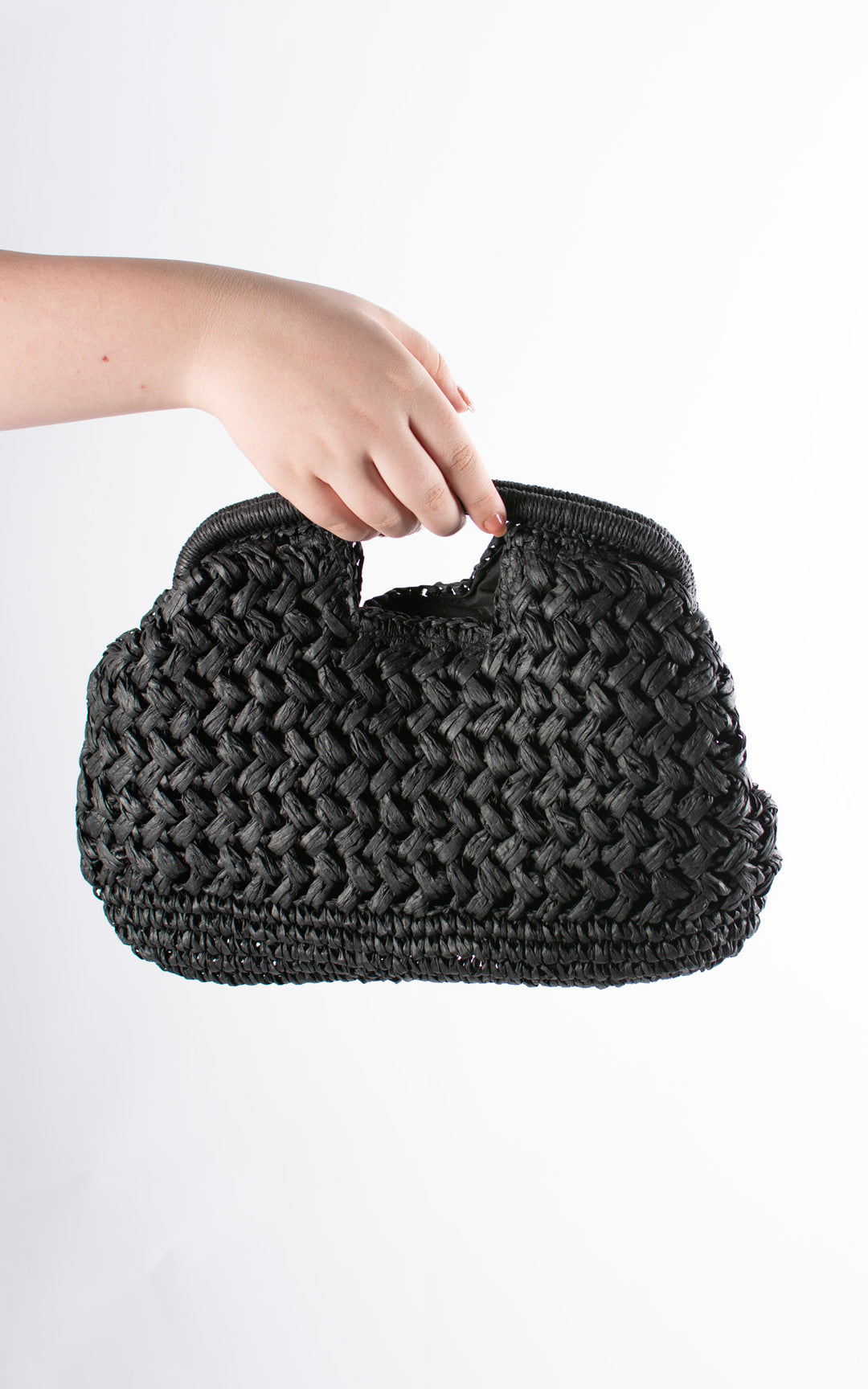 Leah Woven Clasp Bag | Black