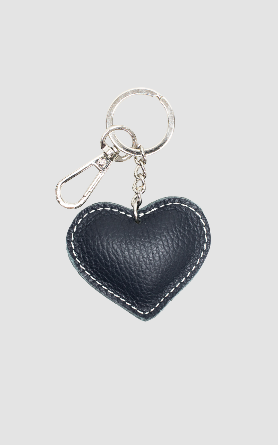 Leather Accessories | Heart Key Chain | Navy