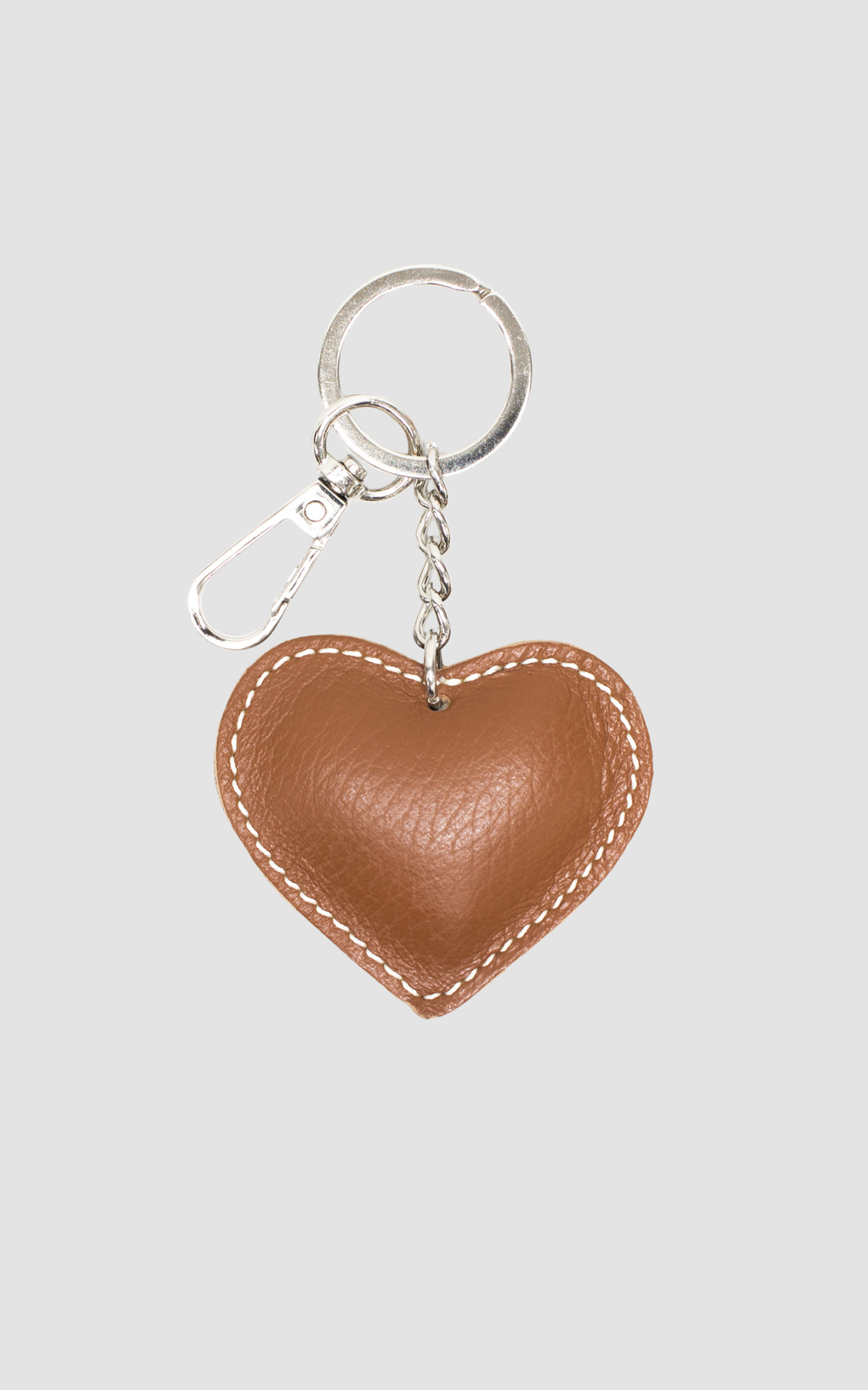 Leather Accessories | Heart Key Chain | Tan