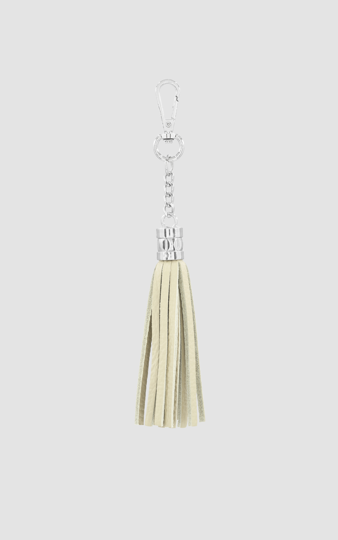 Leather Accessories | Tassel Key Chain | Beige