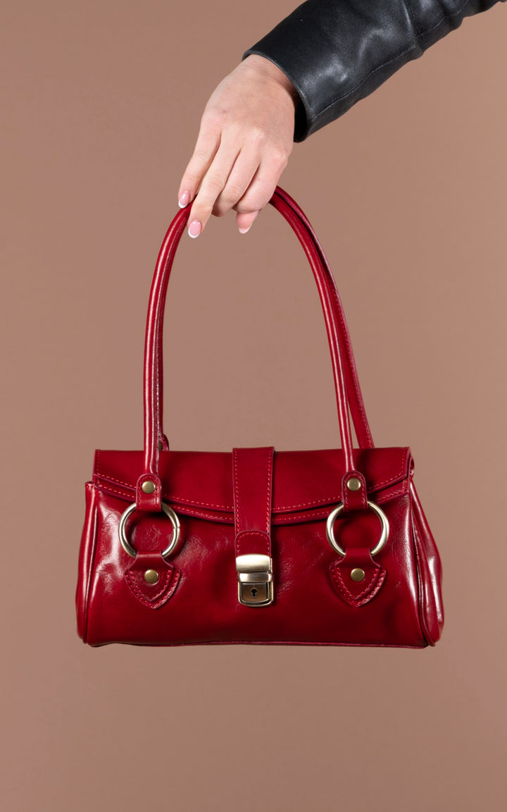 Leather Handbag | Red