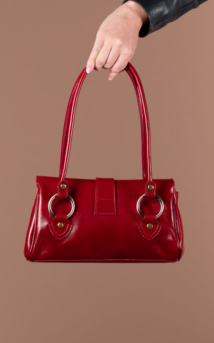 Leather Handbag | Red
