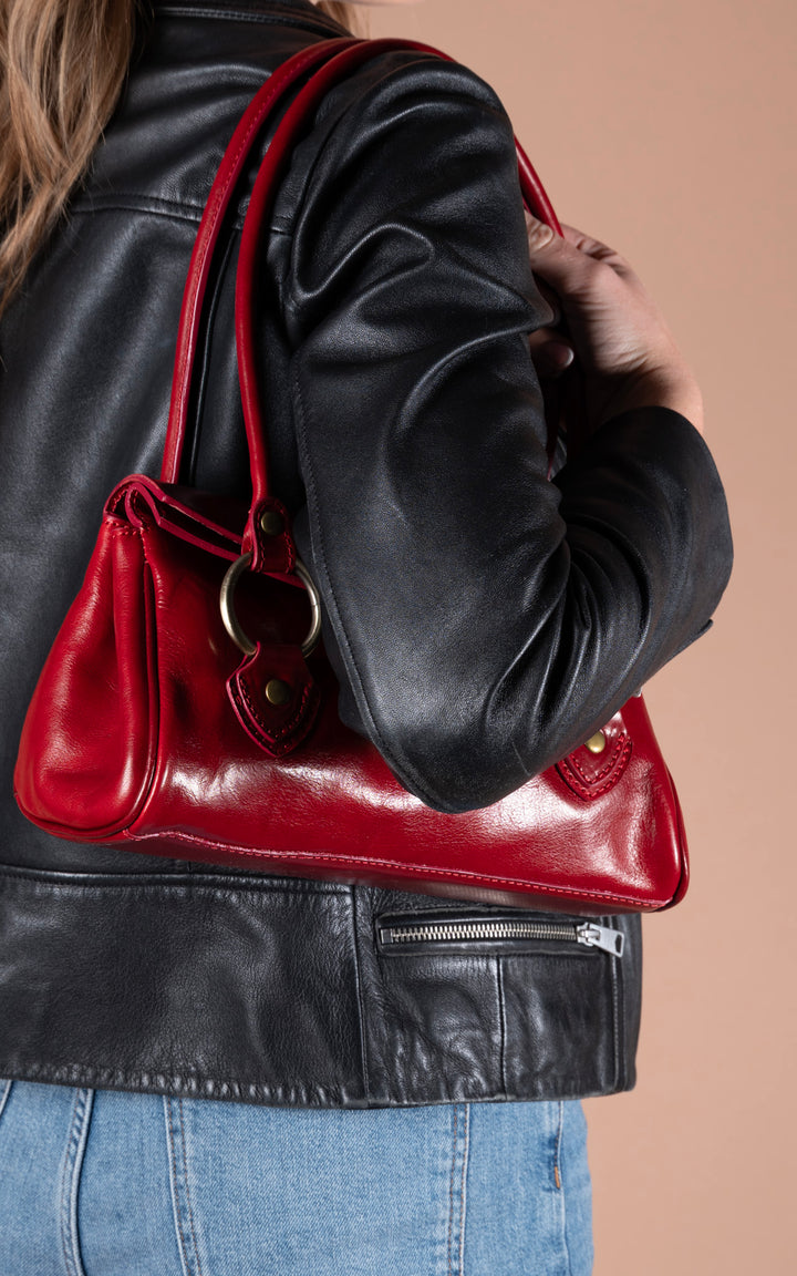 Leather Handbag | Red