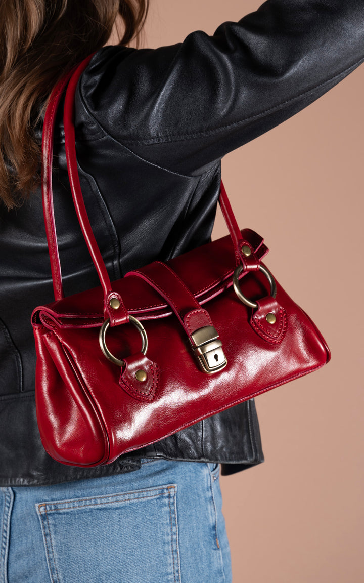Leather Handbag | Red