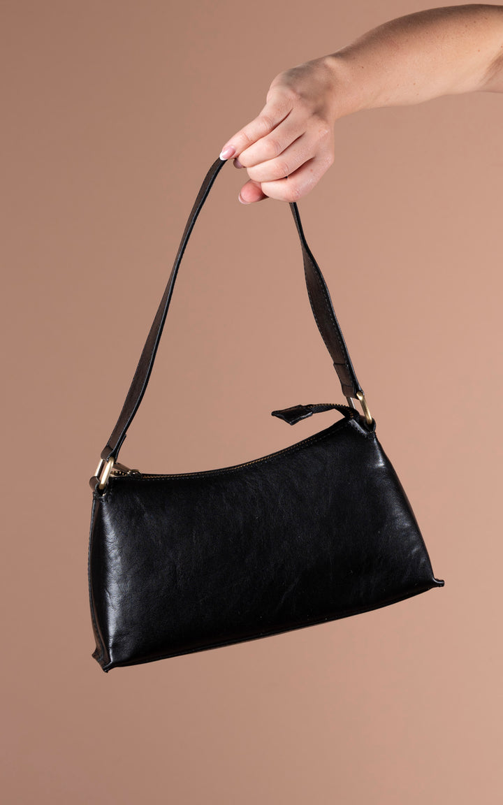 Leather Shoulder Bag | Black