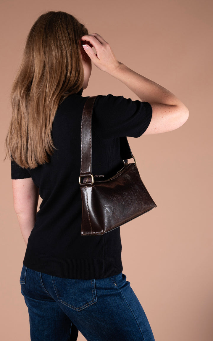 Leather Shoulder Bag | Chocolate