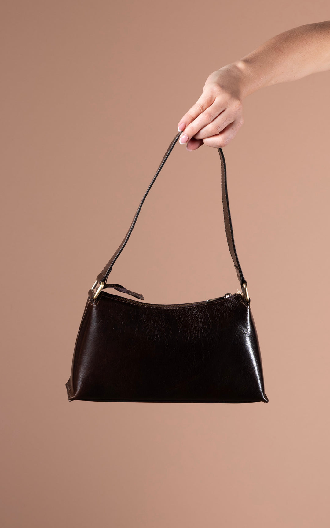 Leather Shoulder Bag | Chocolate