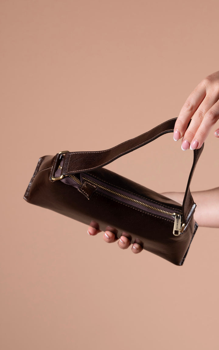 Leather Shoulder Bag | Chocolate